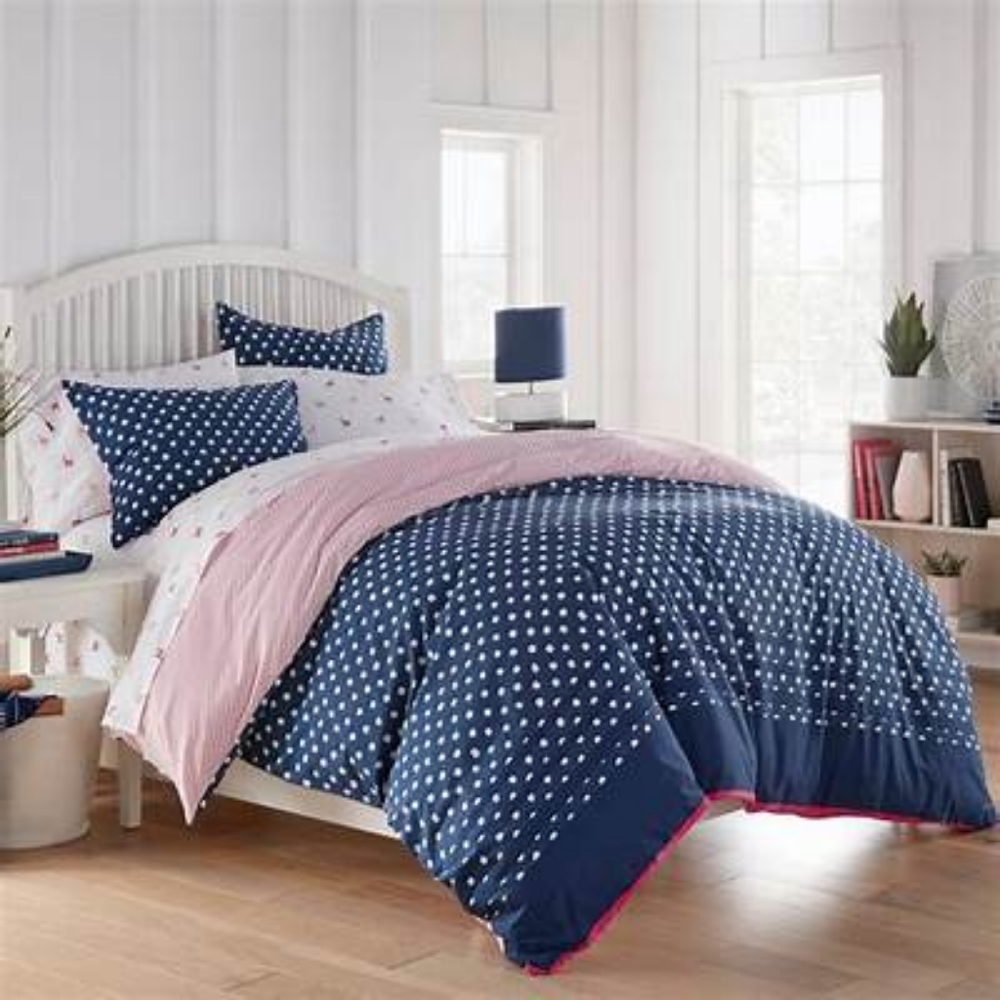 Poppy & Fritz Yvie Navy 100% Cotton Duvet Cover Set, Twin